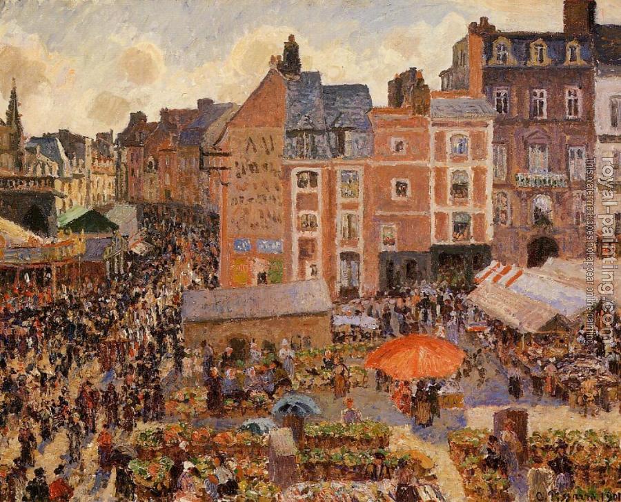 Camille Pissarro : The Fair, Dieppe, Sunny Afternoon